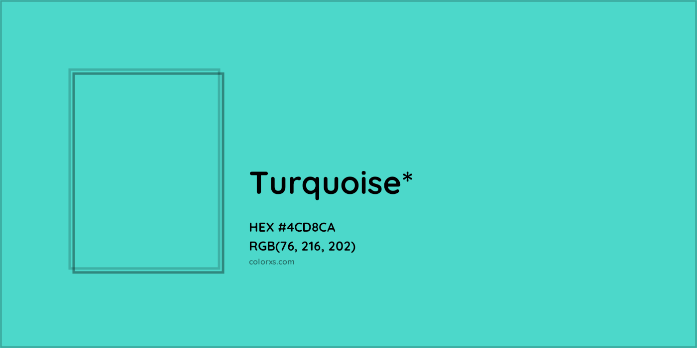 HEX #4CD8CA Color Name, Color Code, Palettes, Similar Paints, Images