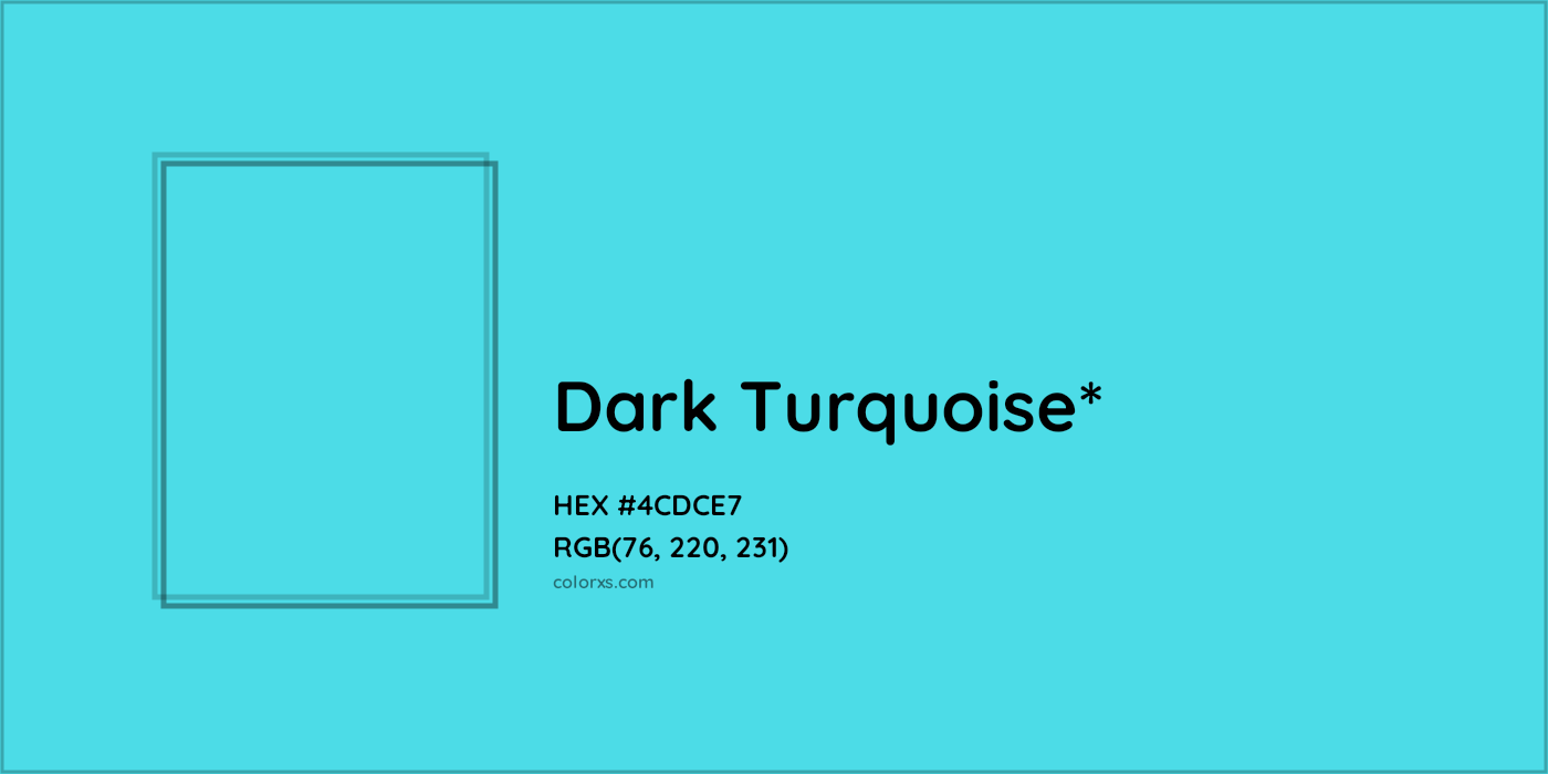 HEX #4CDCE7 Color Name, Color Code, Palettes, Similar Paints, Images