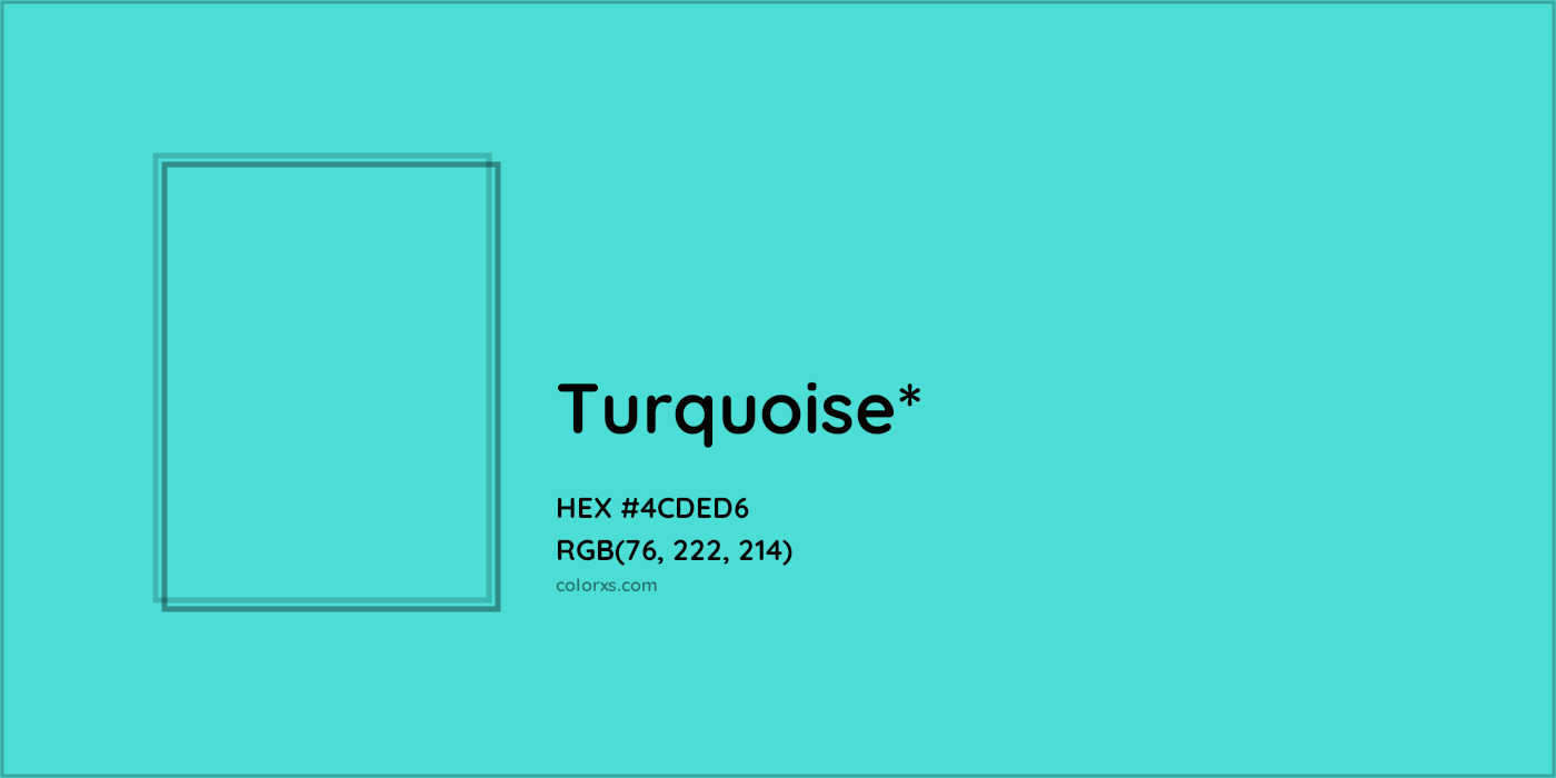 HEX #4CDED6 Color Name, Color Code, Palettes, Similar Paints, Images