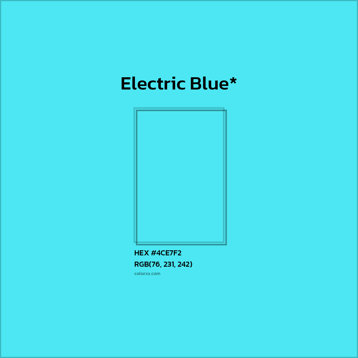 HEX #4CE7F2 Color Name, Color Code, Palettes, Similar Paints, Images