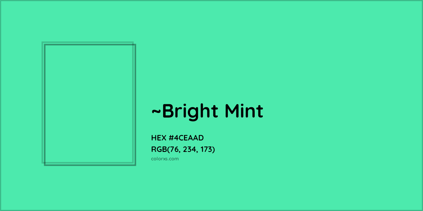 HEX #4CEAAD Color Name, Color Code, Palettes, Similar Paints, Images