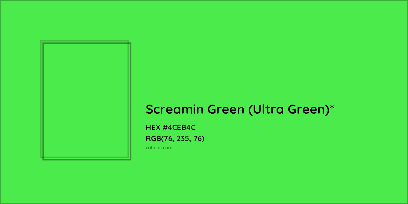 HEX #4CEB4C Color Name, Color Code, Palettes, Similar Paints, Images