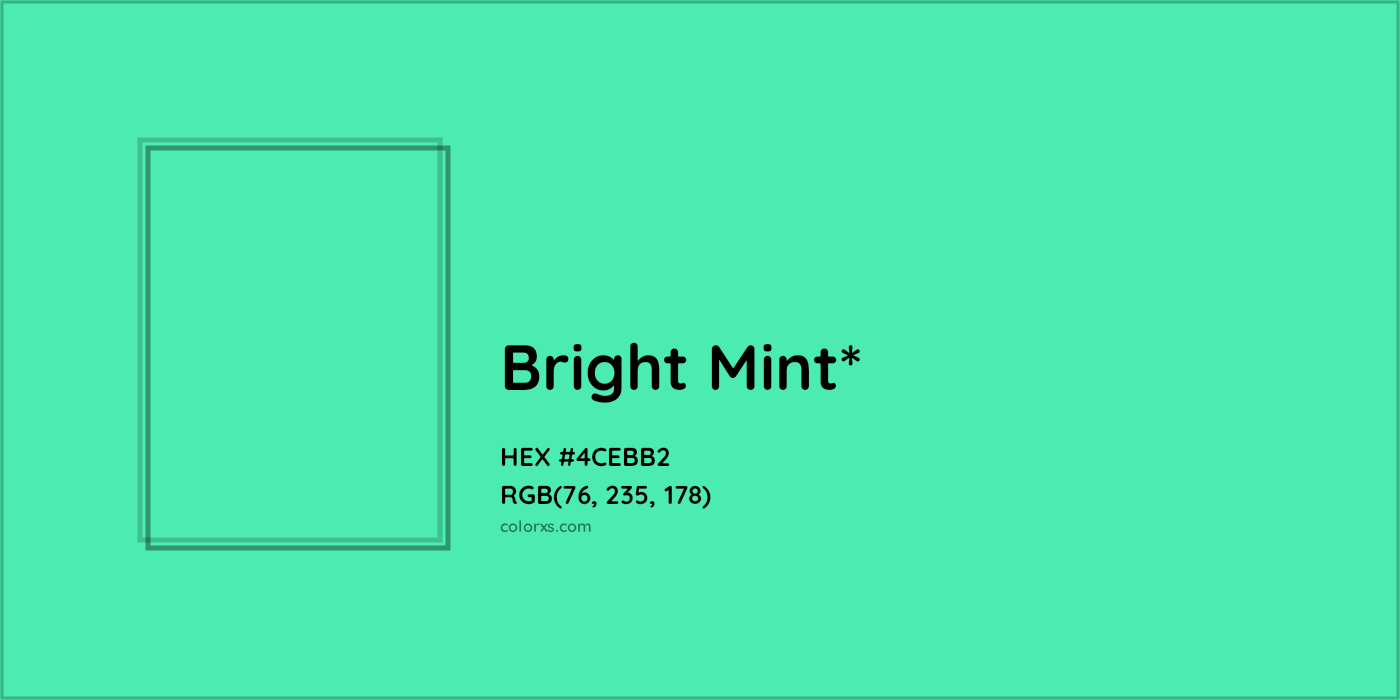 HEX #4CEBB2 Color Name, Color Code, Palettes, Similar Paints, Images