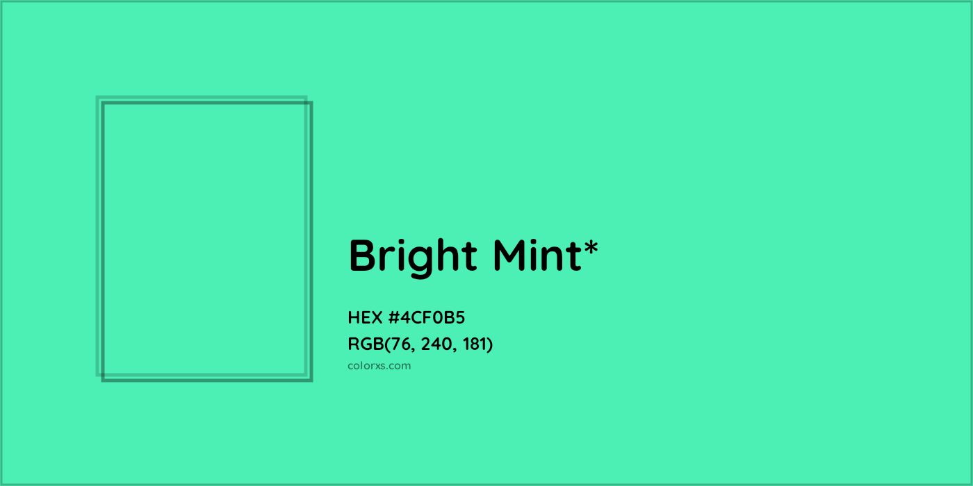 HEX #4CF0B5 Color Name, Color Code, Palettes, Similar Paints, Images