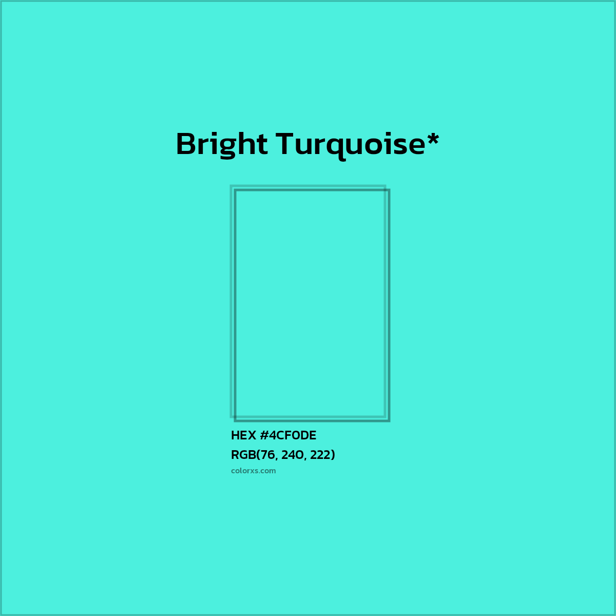 HEX #4CF0DE Color Name, Color Code, Palettes, Similar Paints, Images