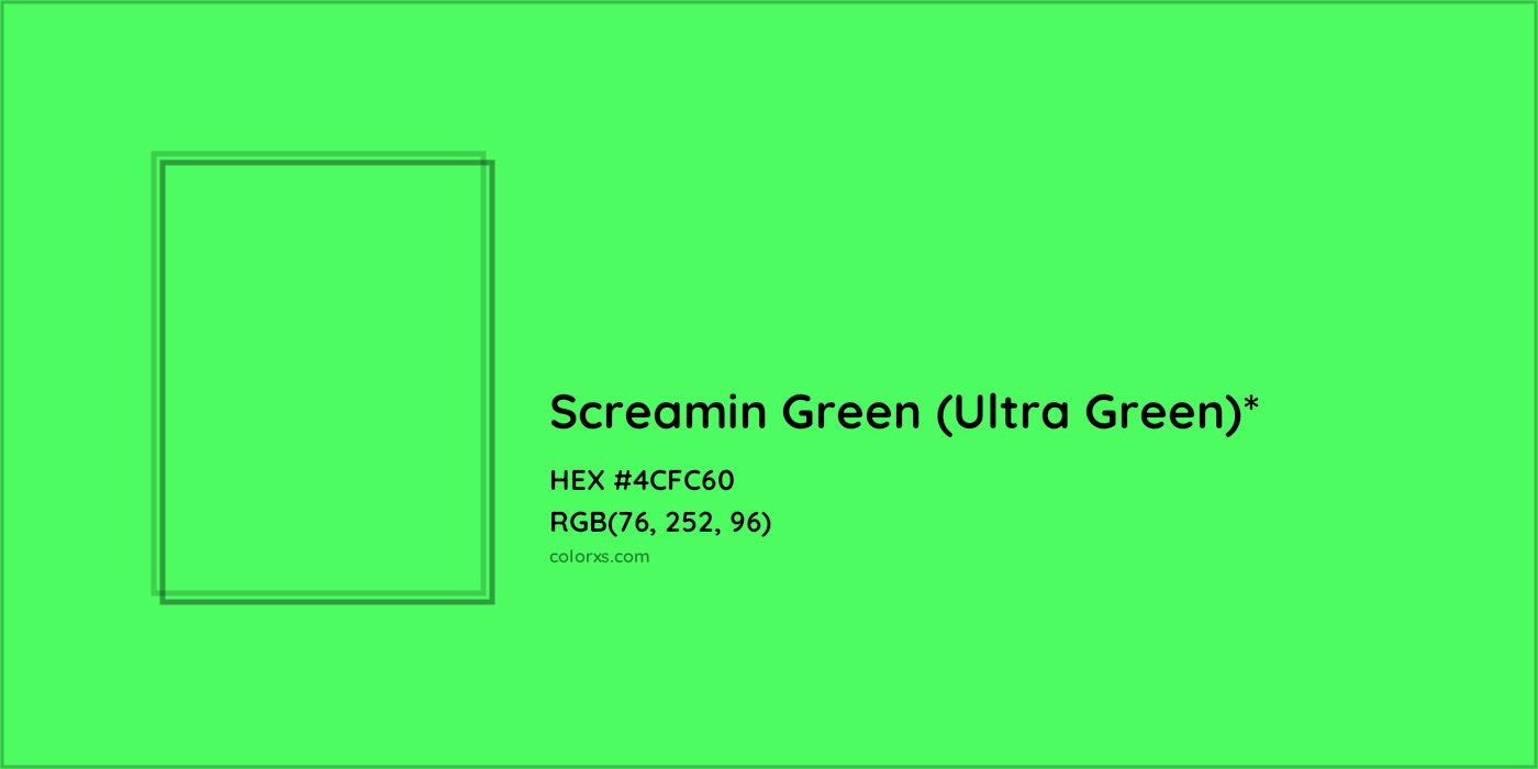 HEX #4CFC60 Color Name, Color Code, Palettes, Similar Paints, Images