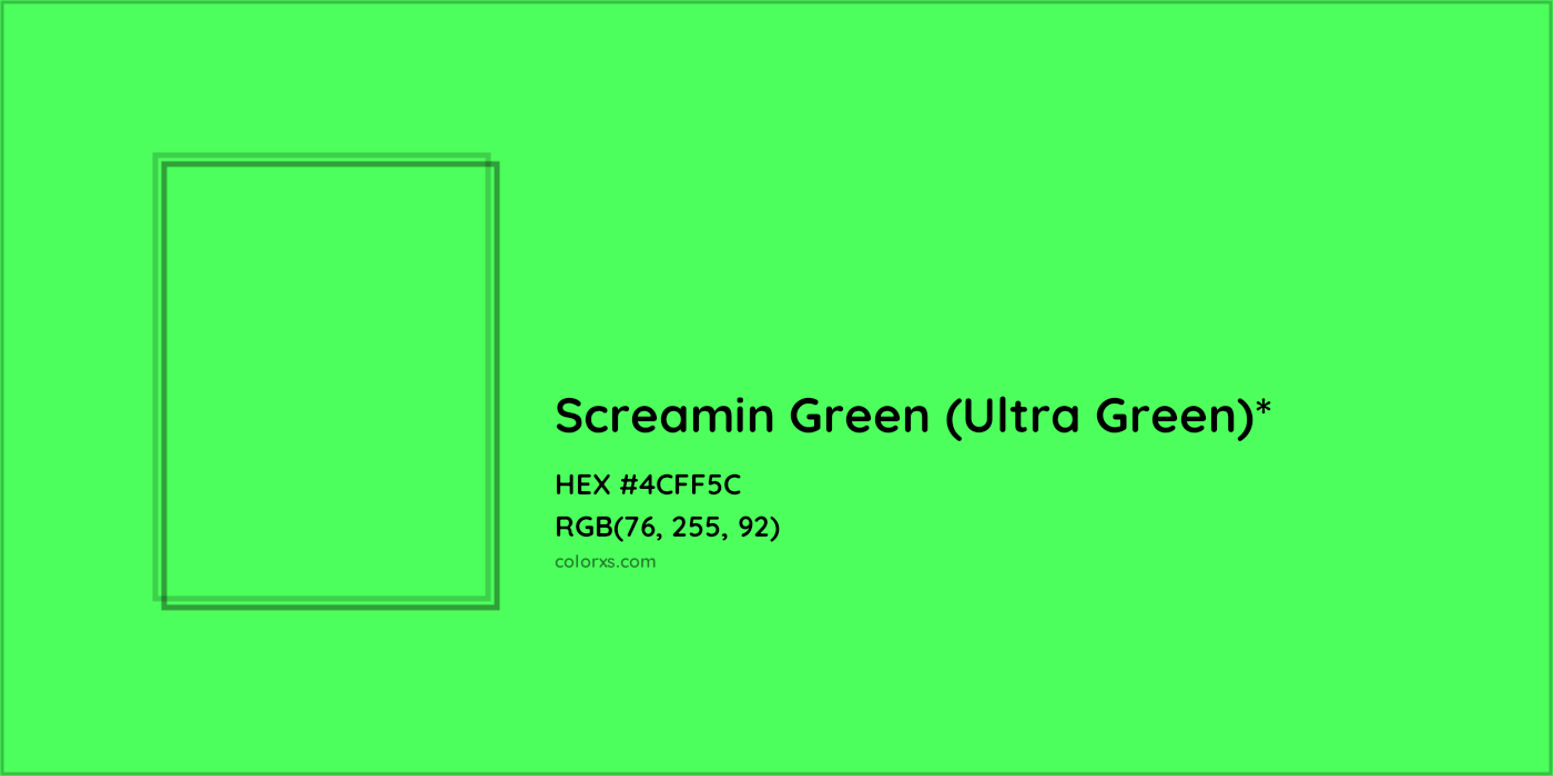 HEX #4CFF5C Color Name, Color Code, Palettes, Similar Paints, Images