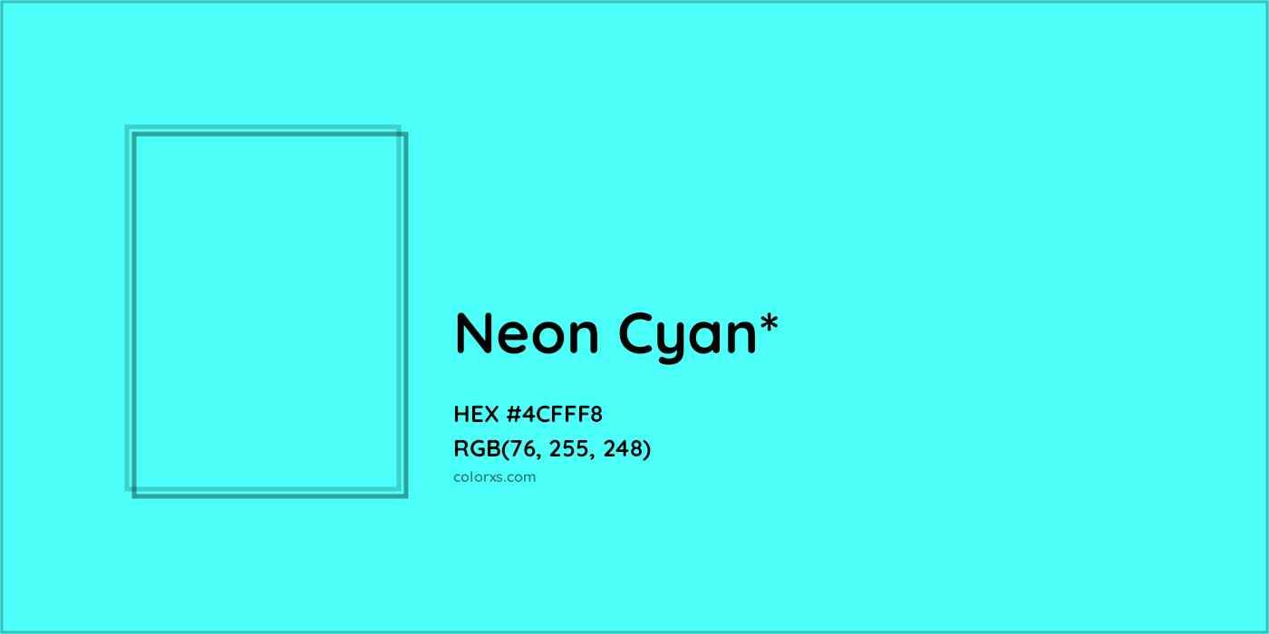 HEX #4CFFF8 Color Name, Color Code, Palettes, Similar Paints, Images