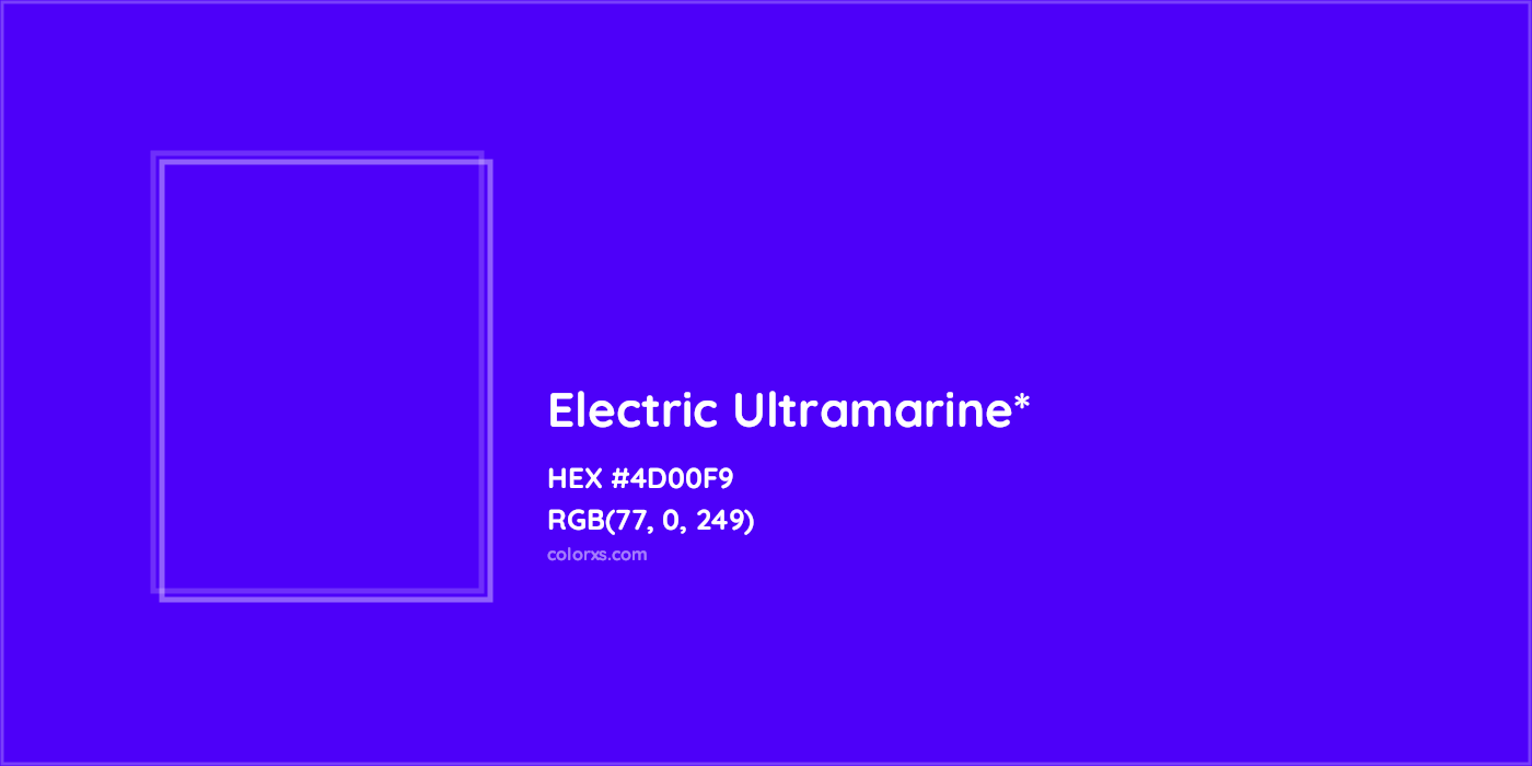 HEX #4D00F9 Color Name, Color Code, Palettes, Similar Paints, Images