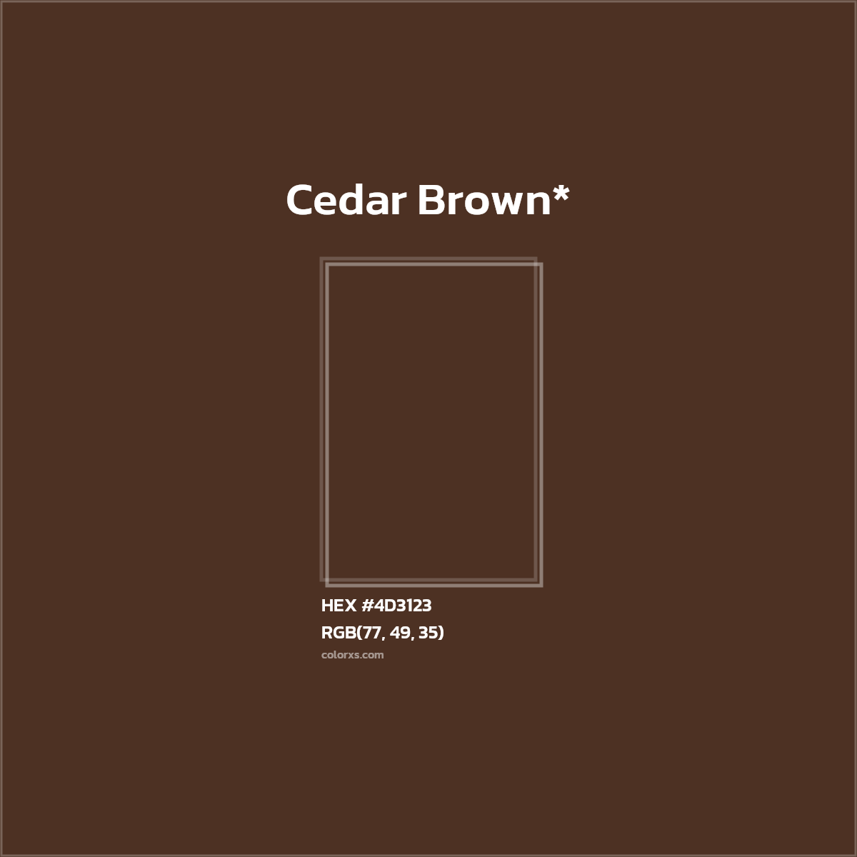 HEX #4D3123 Color Name, Color Code, Palettes, Similar Paints, Images