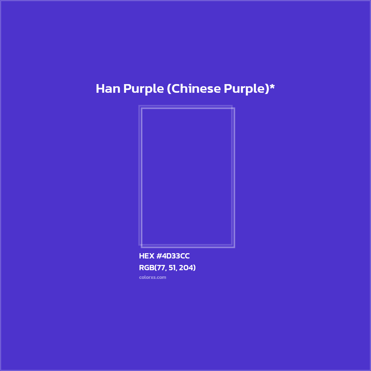 HEX #4D33CC Color Name, Color Code, Palettes, Similar Paints, Images
