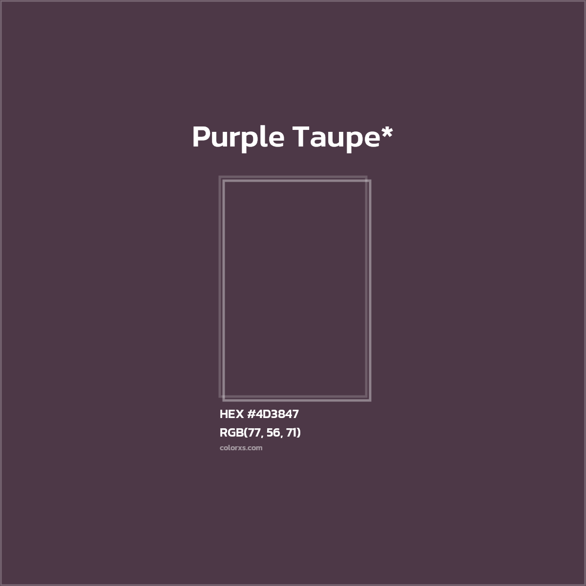 HEX #4D3847 Color Name, Color Code, Palettes, Similar Paints, Images