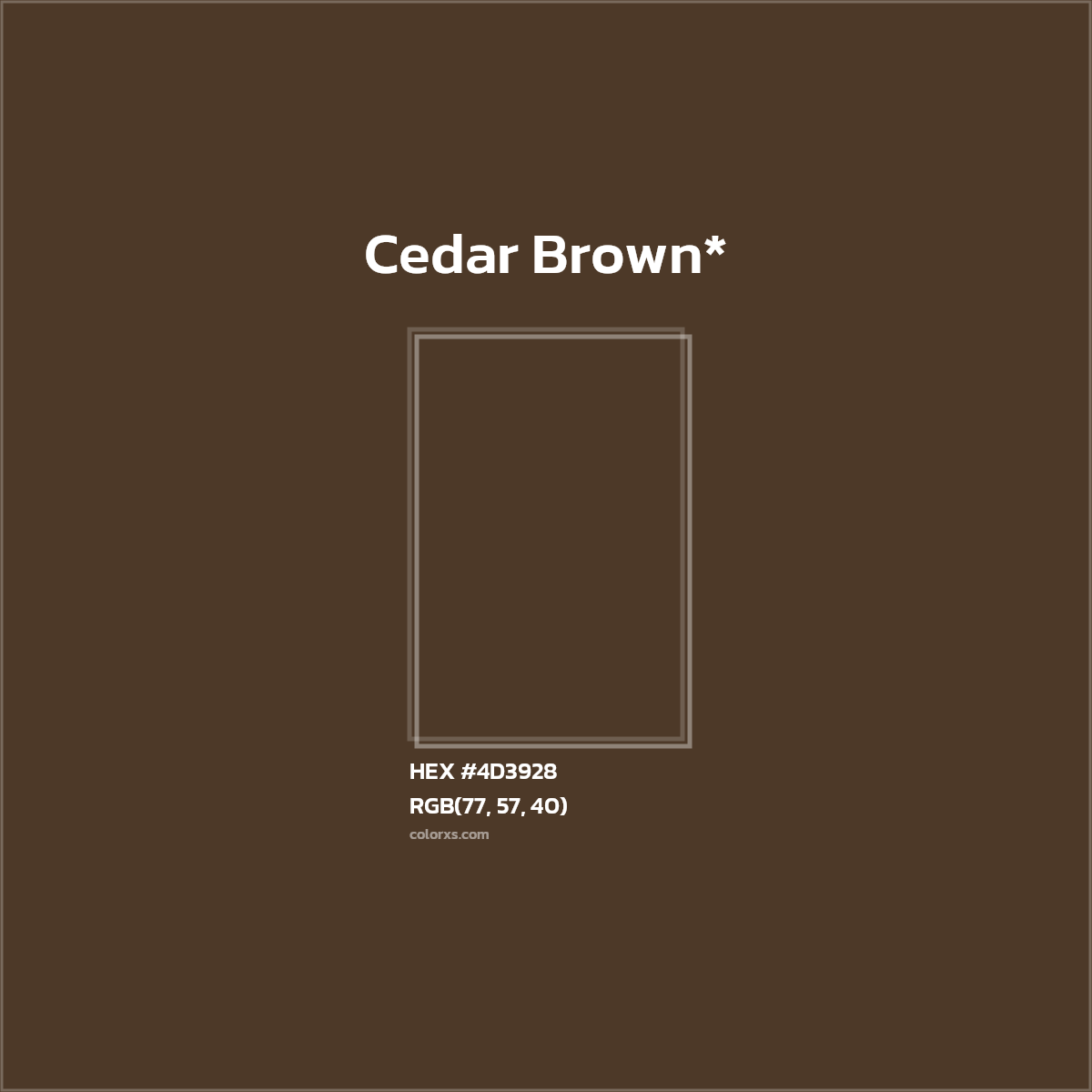 HEX #4D3928 Color Name, Color Code, Palettes, Similar Paints, Images