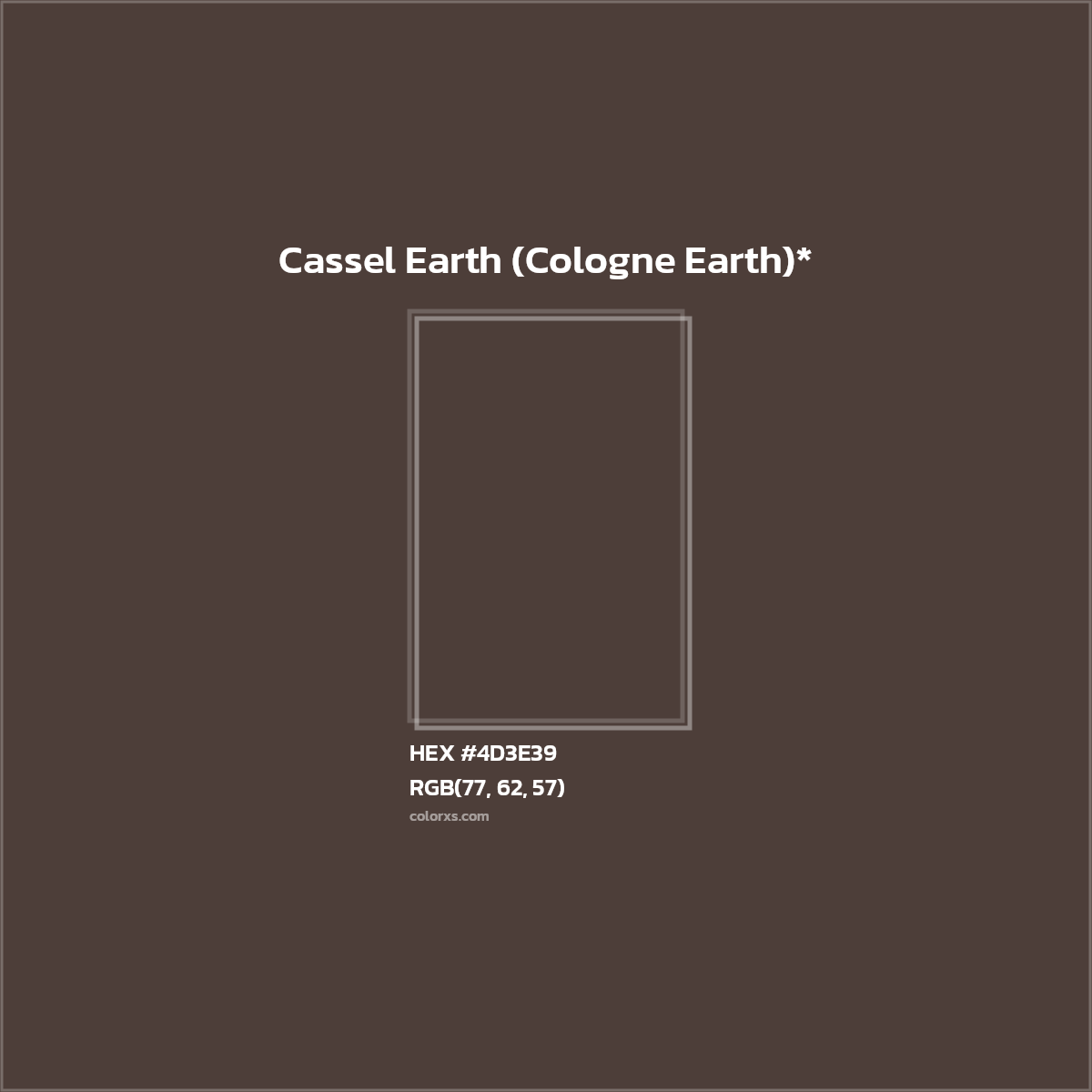 HEX #4D3E39 Color Name, Color Code, Palettes, Similar Paints, Images