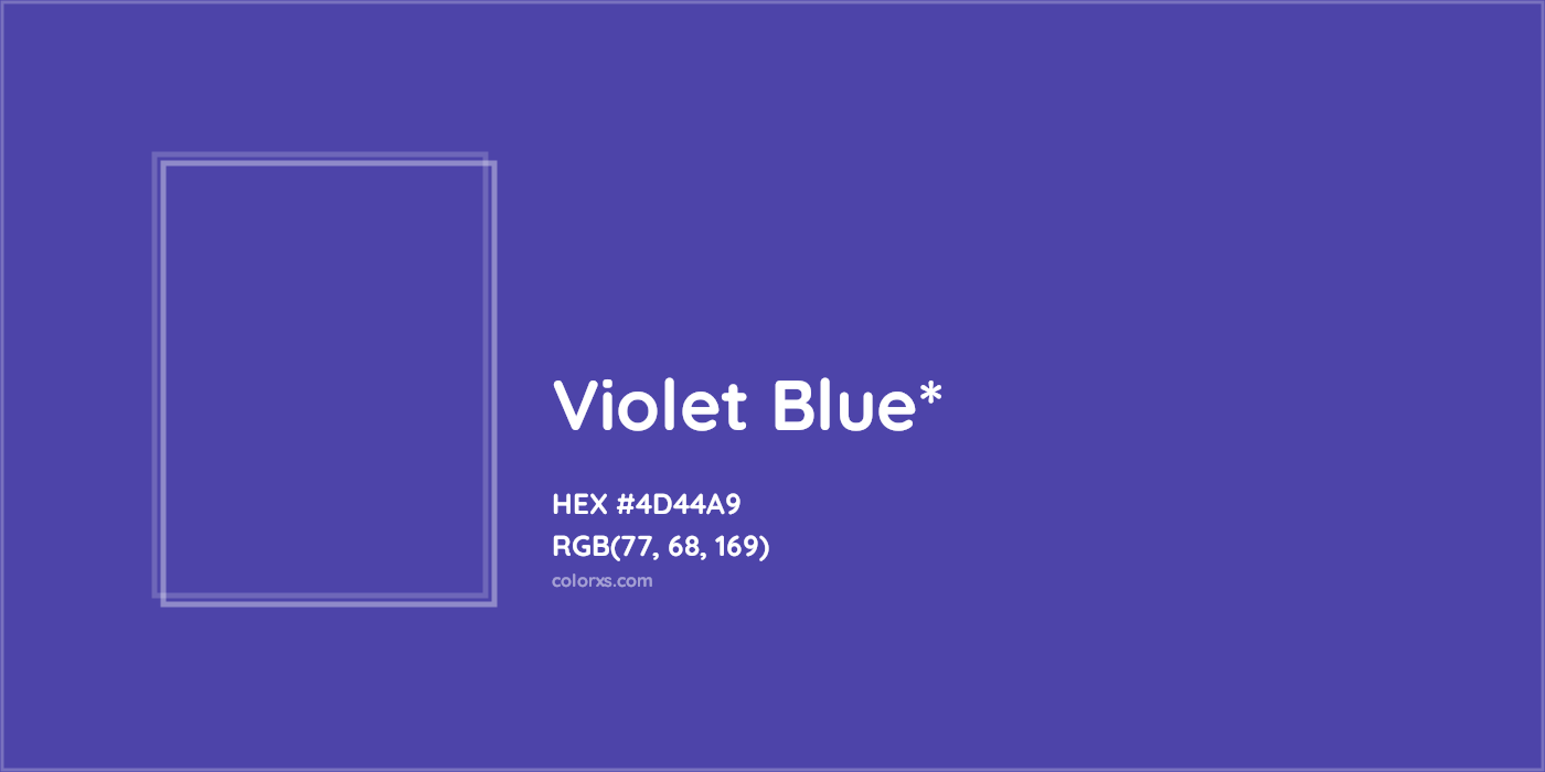 HEX #4D44A9 Color Name, Color Code, Palettes, Similar Paints, Images