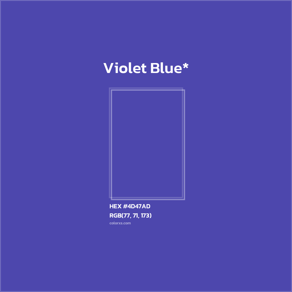 HEX #4D47AD Color Name, Color Code, Palettes, Similar Paints, Images