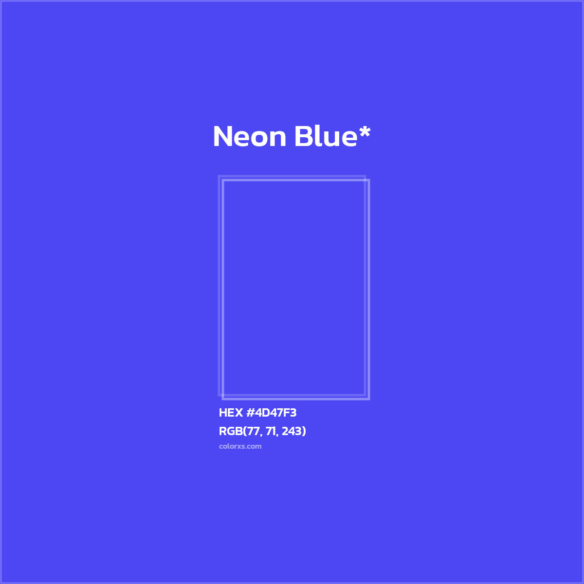 HEX #4D47F3 Color Name, Color Code, Palettes, Similar Paints, Images