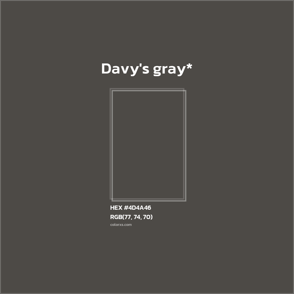 HEX #4D4A46 Color Name, Color Code, Palettes, Similar Paints, Images