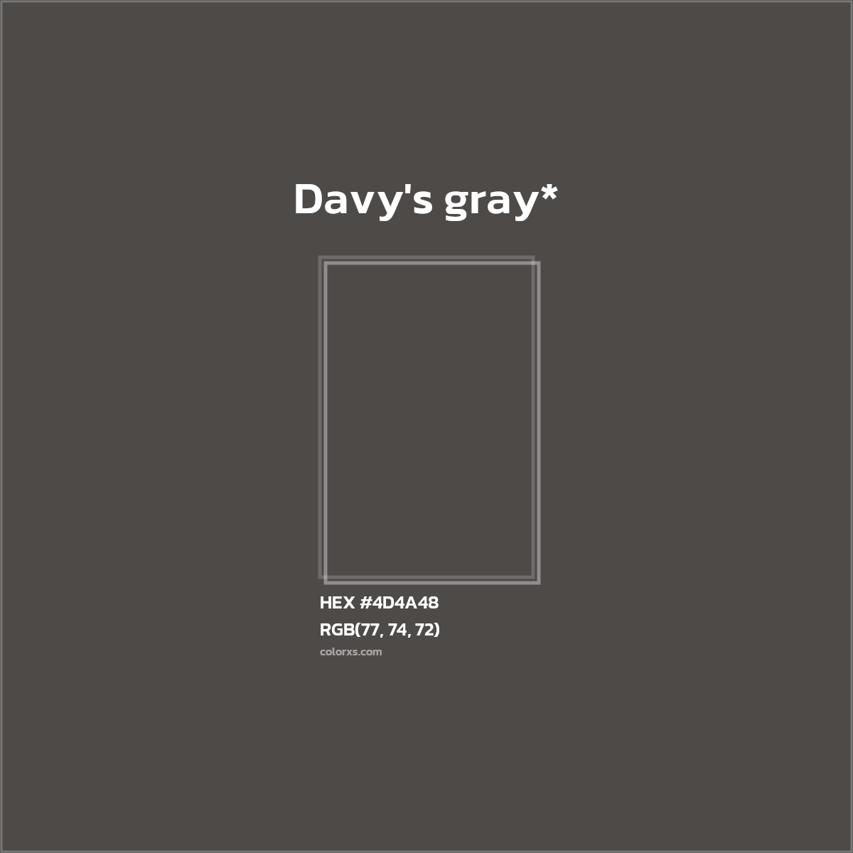 HEX #4D4A48 Color Name, Color Code, Palettes, Similar Paints, Images