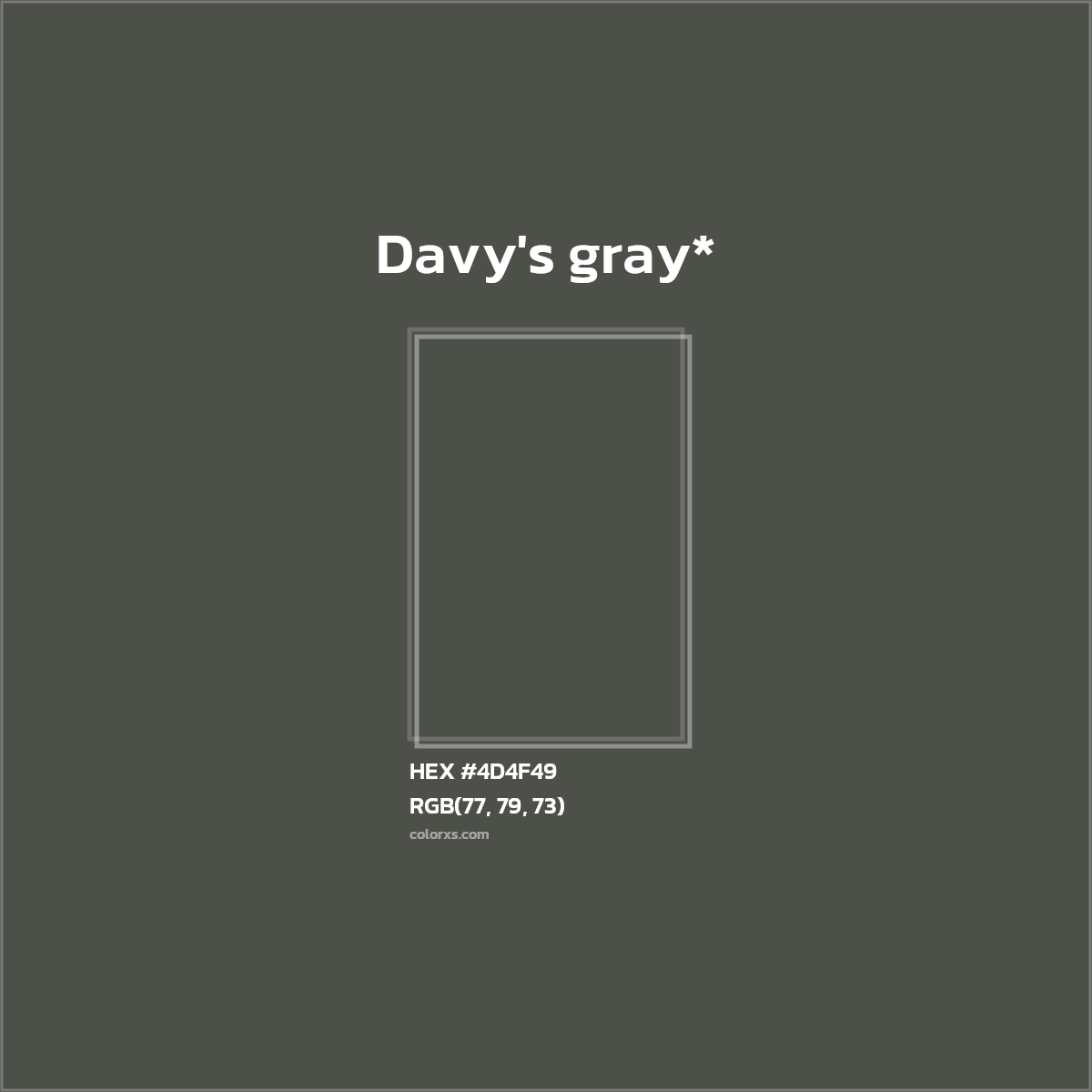 HEX #4D4F49 Color Name, Color Code, Palettes, Similar Paints, Images
