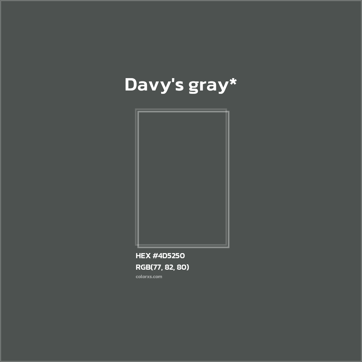 HEX #4D5250 Color Name, Color Code, Palettes, Similar Paints, Images