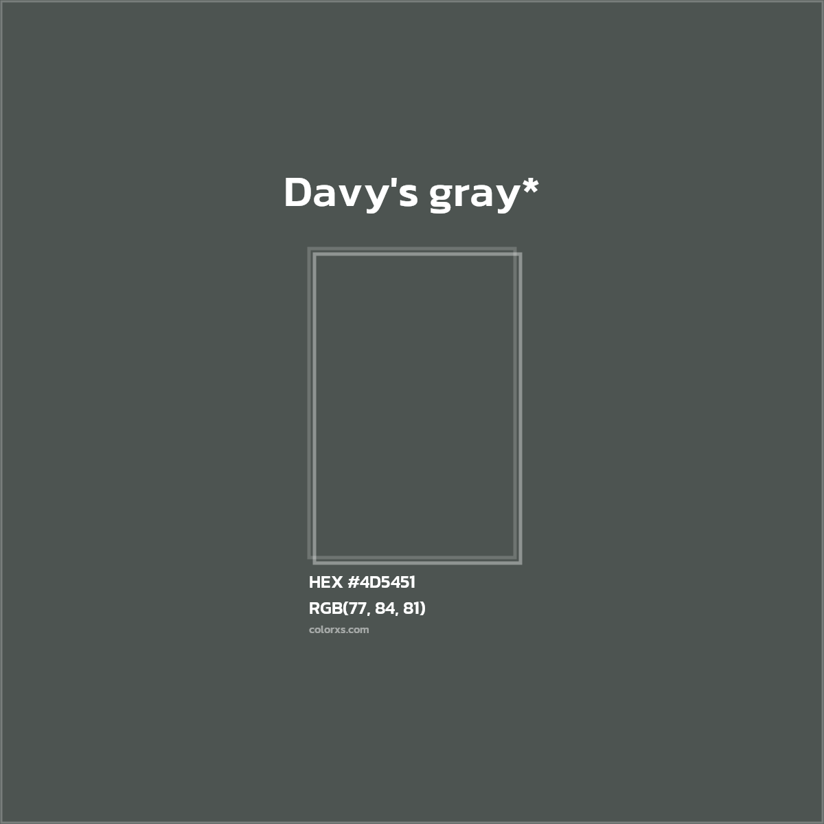 HEX #4D5451 Color Name, Color Code, Palettes, Similar Paints, Images