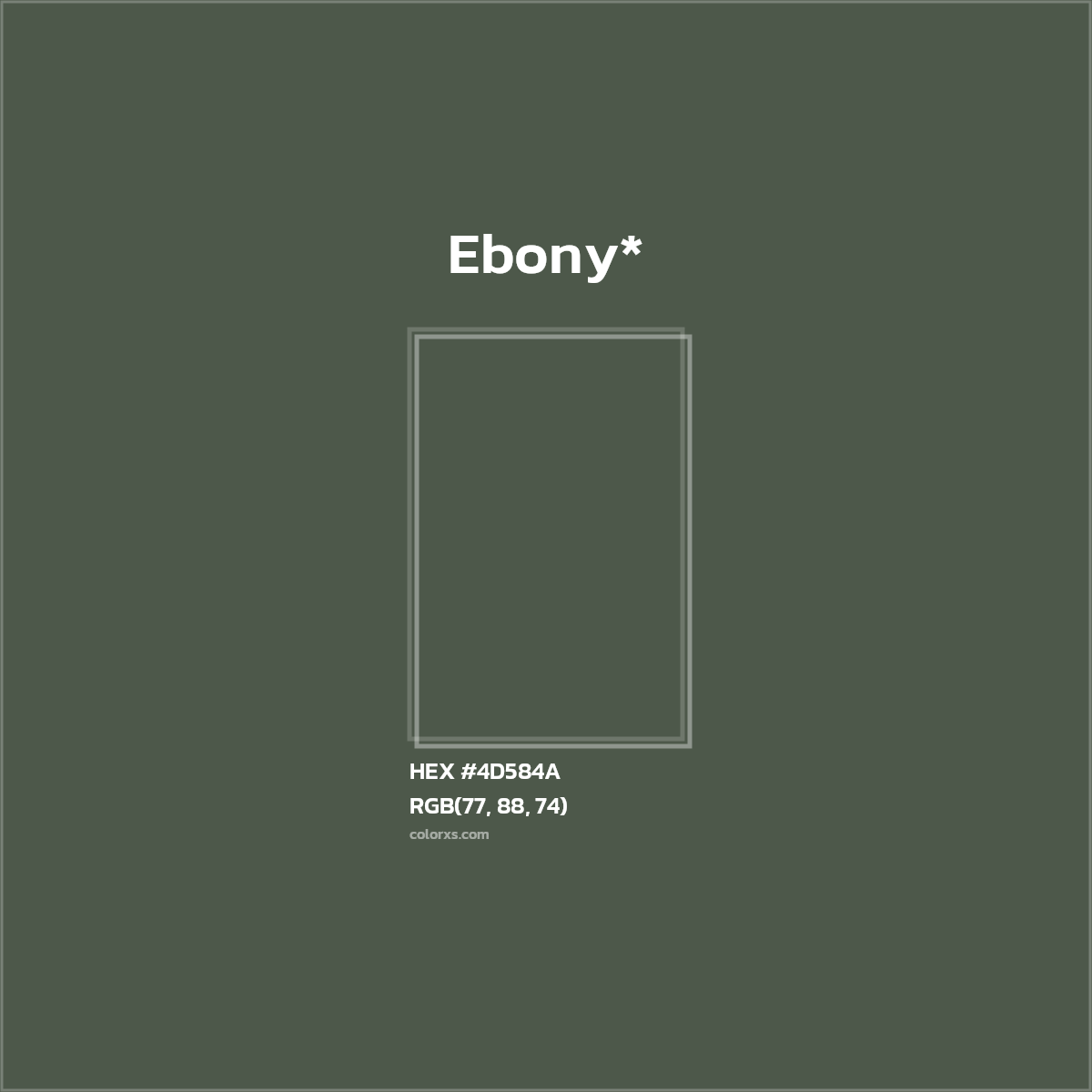 HEX #4D584A Color Name, Color Code, Palettes, Similar Paints, Images