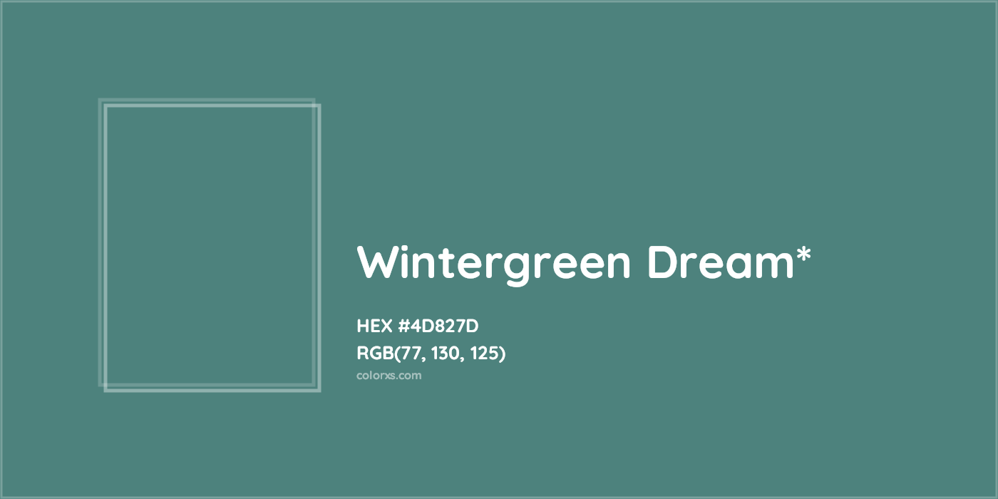 HEX #4D827D Color Name, Color Code, Palettes, Similar Paints, Images