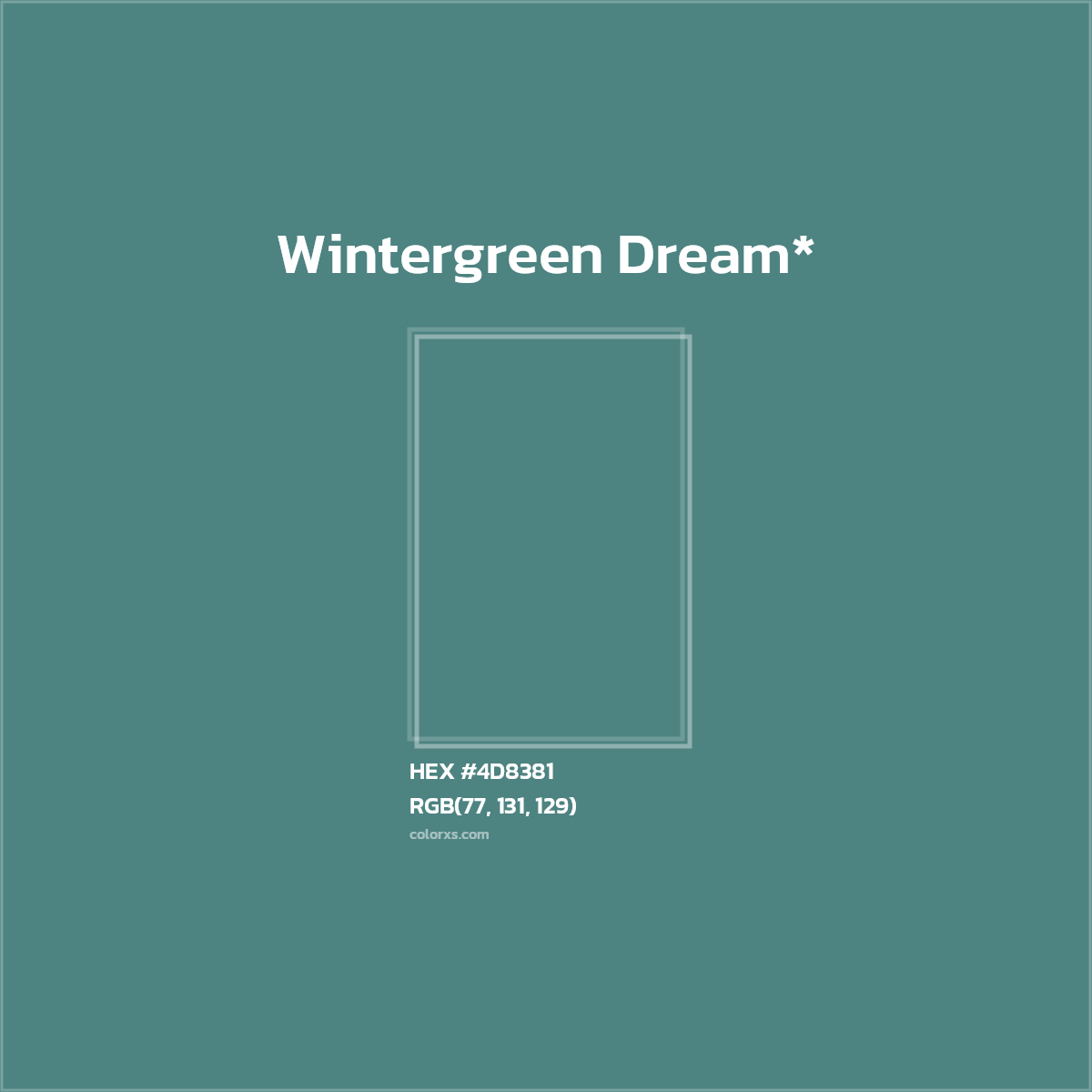 HEX #4D8381 Color Name, Color Code, Palettes, Similar Paints, Images