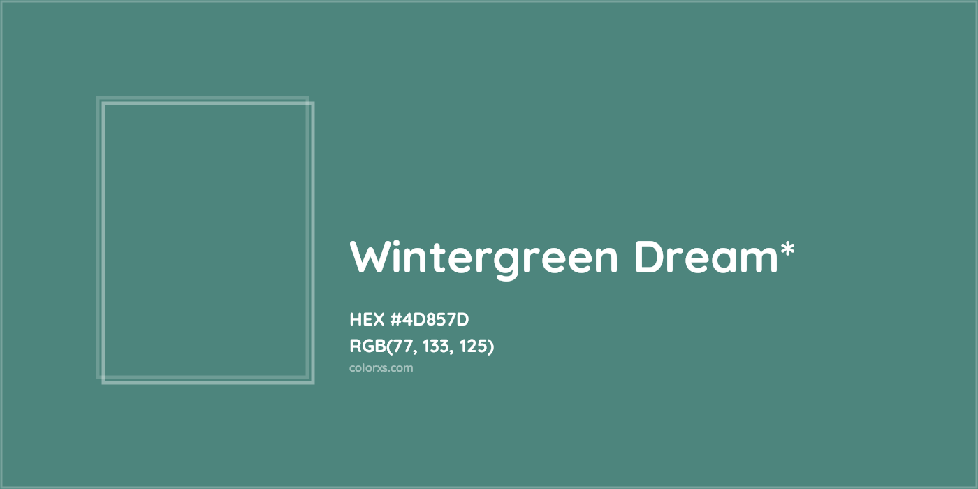 HEX #4D857D Color Name, Color Code, Palettes, Similar Paints, Images