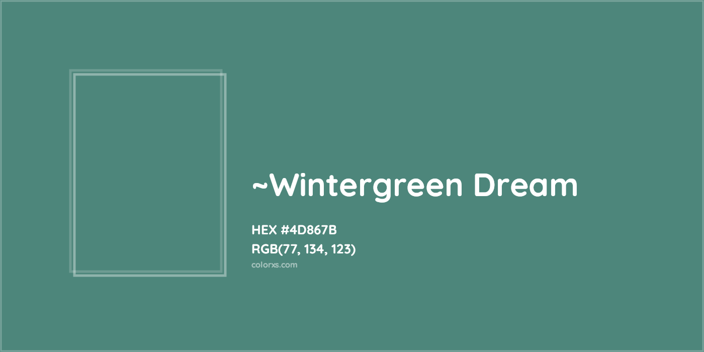 HEX #4D867B Color Name, Color Code, Palettes, Similar Paints, Images