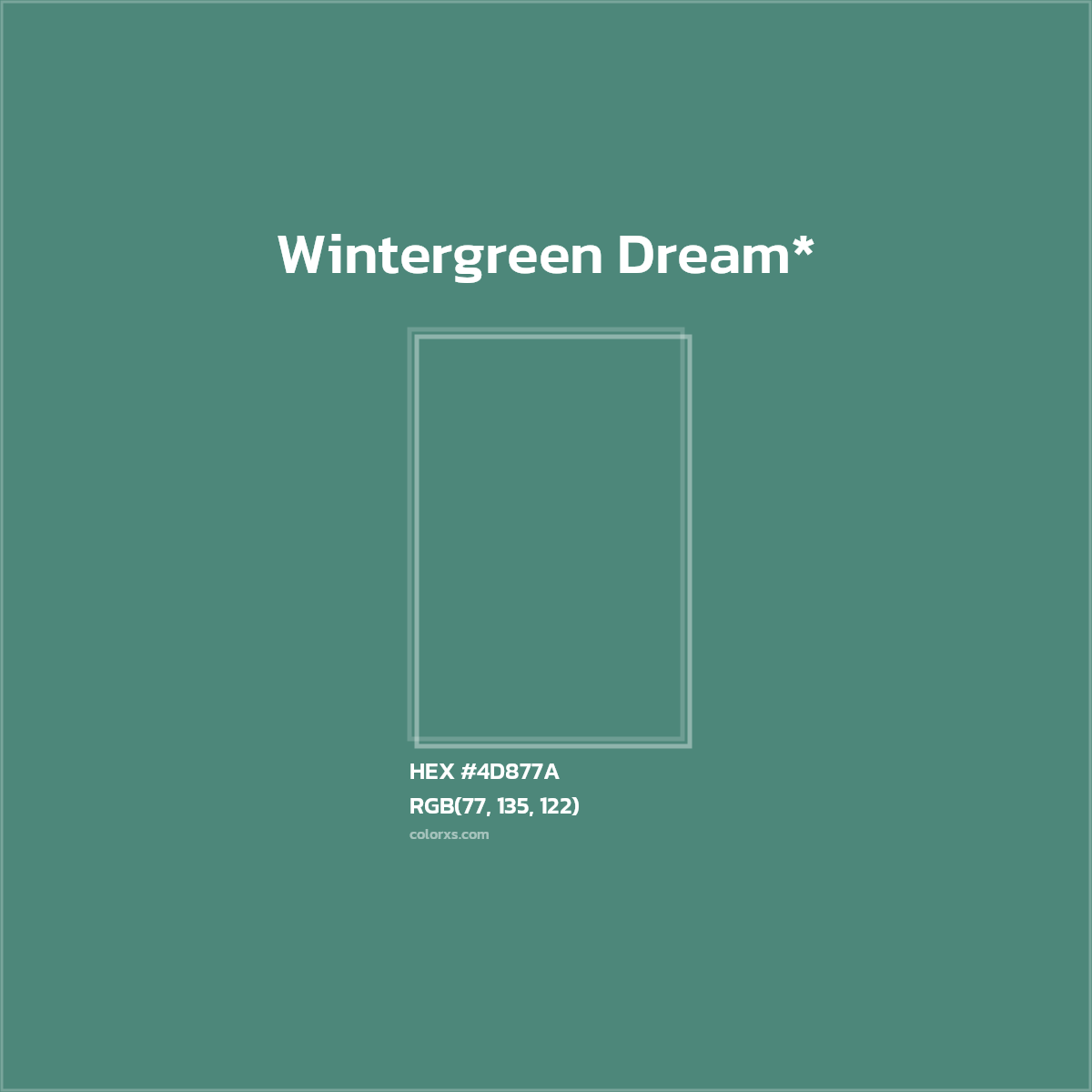 HEX #4D877A Color Name, Color Code, Palettes, Similar Paints, Images