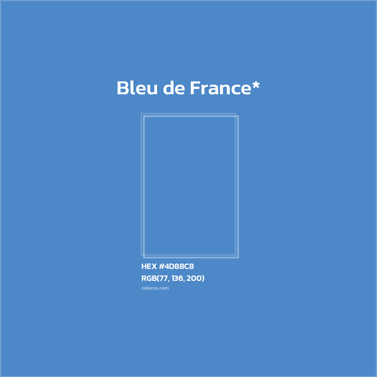 HEX #4D88C8 Color Name, Color Code, Palettes, Similar Paints, Images