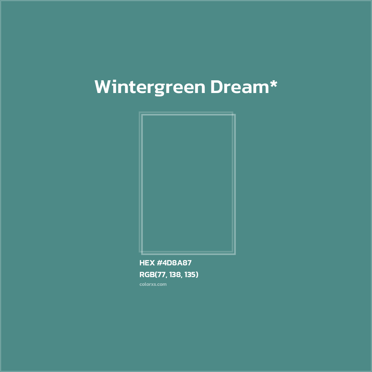HEX #4D8A87 Color Name, Color Code, Palettes, Similar Paints, Images
