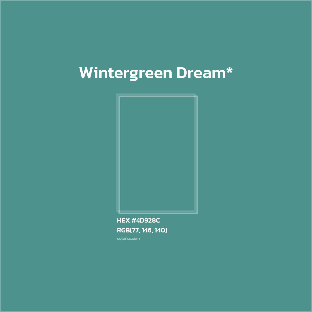 HEX #4D928C Color Name, Color Code, Palettes, Similar Paints, Images