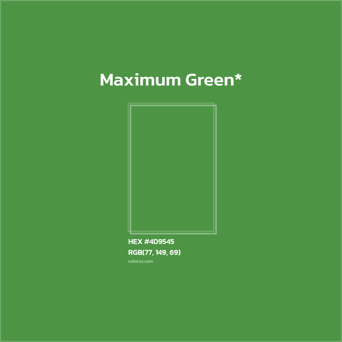 HEX #4D9545 Color Name, Color Code, Palettes, Similar Paints, Images