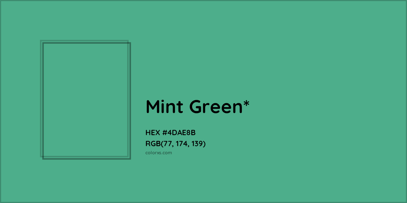 HEX #4DAE8B Color Name, Color Code, Palettes, Similar Paints, Images