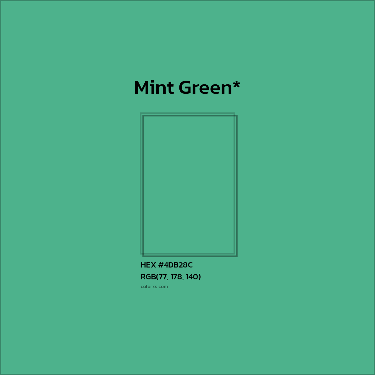 HEX #4DB28C Color Name, Color Code, Palettes, Similar Paints, Images