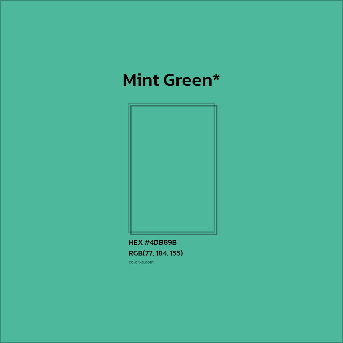 HEX #4DB89B Color Name, Color Code, Palettes, Similar Paints, Images