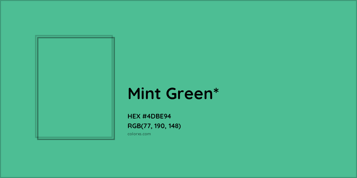 HEX #4DBE94 Color Name, Color Code, Palettes, Similar Paints, Images