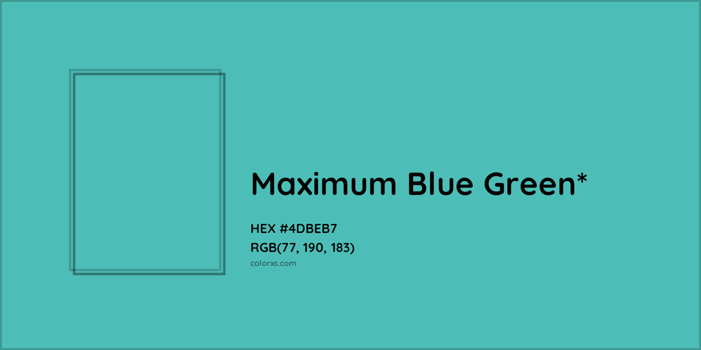 HEX #4DBEB7 Color Name, Color Code, Palettes, Similar Paints, Images