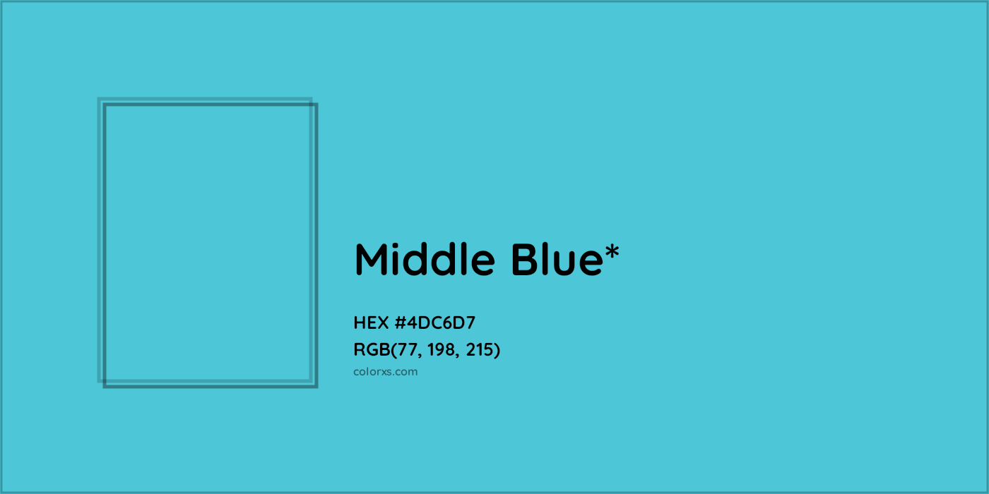 HEX #4DC6D7 Color Name, Color Code, Palettes, Similar Paints, Images