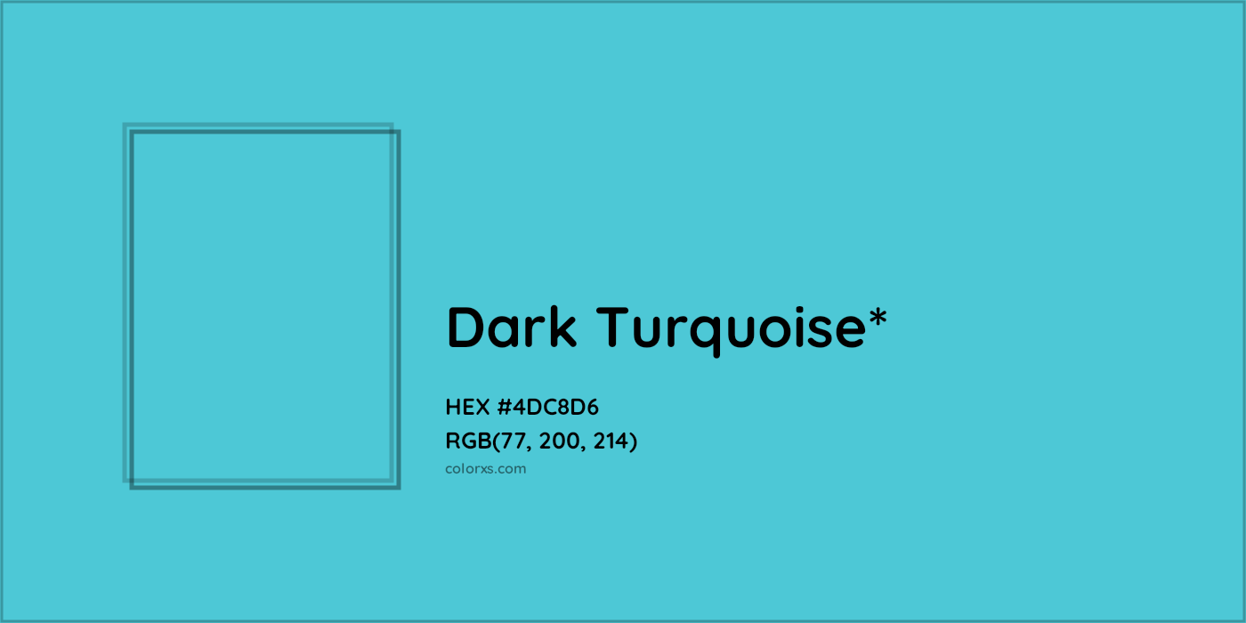 HEX #4DC8D6 Color Name, Color Code, Palettes, Similar Paints, Images