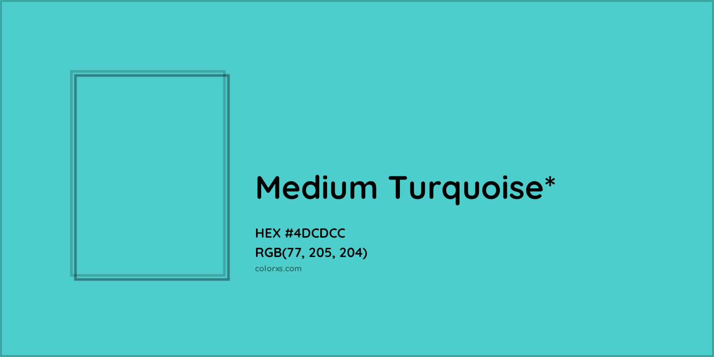 HEX #4DCDCC Color Name, Color Code, Palettes, Similar Paints, Images