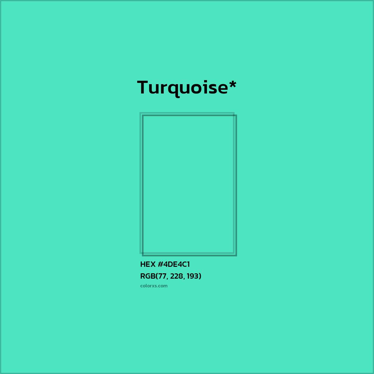 HEX #4DE4C1 Color Name, Color Code, Palettes, Similar Paints, Images