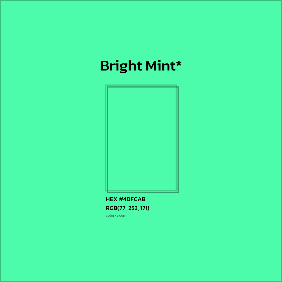 HEX #4DFCAB Color Name, Color Code, Palettes, Similar Paints, Images