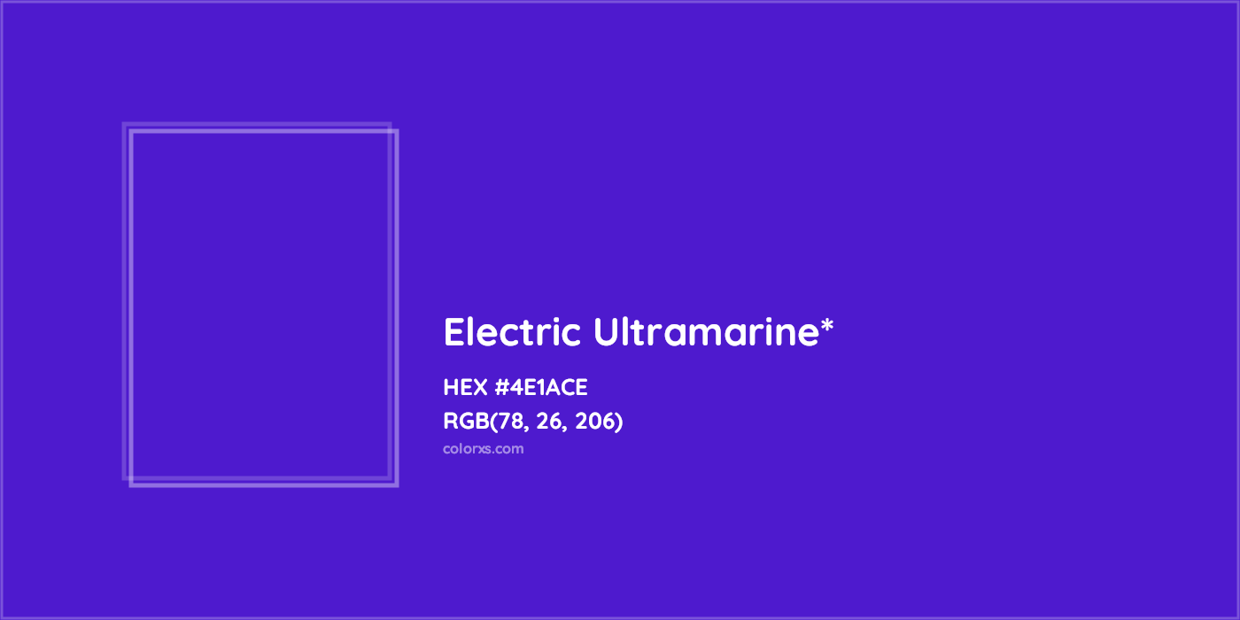 HEX #4E1ACE Color Name, Color Code, Palettes, Similar Paints, Images