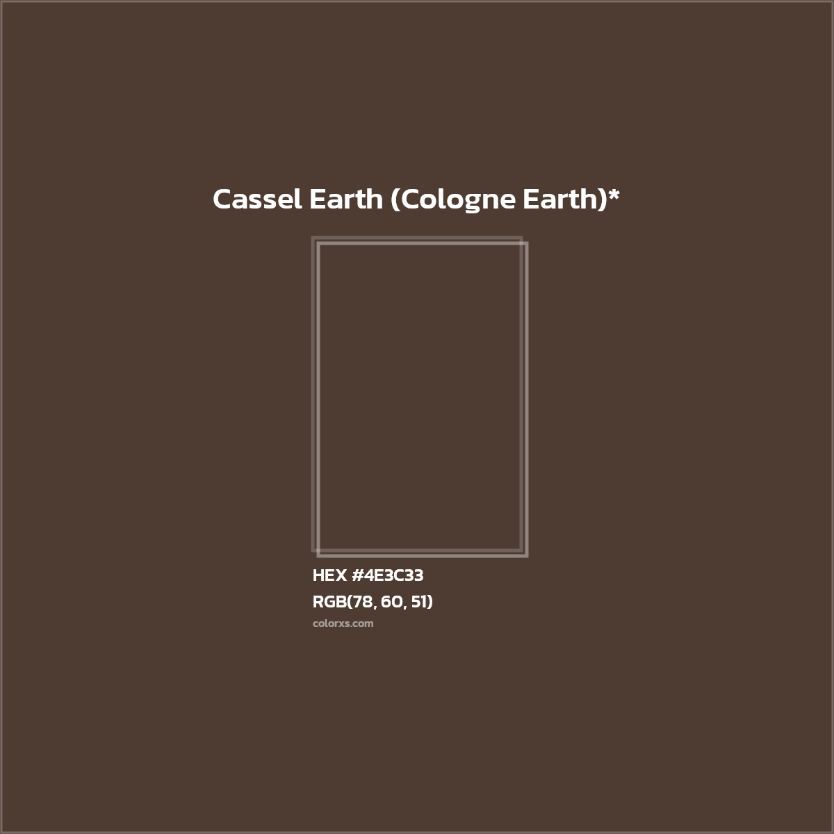 HEX #4E3C33 Color Name, Color Code, Palettes, Similar Paints, Images