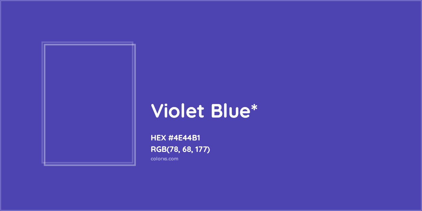 HEX #4E44B1 Color Name, Color Code, Palettes, Similar Paints, Images