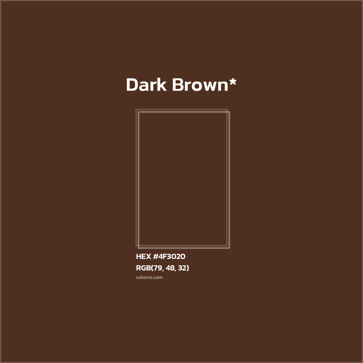 HEX #4F3020 Color Name, Color Code, Palettes, Similar Paints, Images